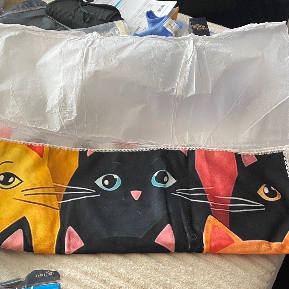 Bath-towel-large For cat lovers-New-Cute Multi-Color Cat Print